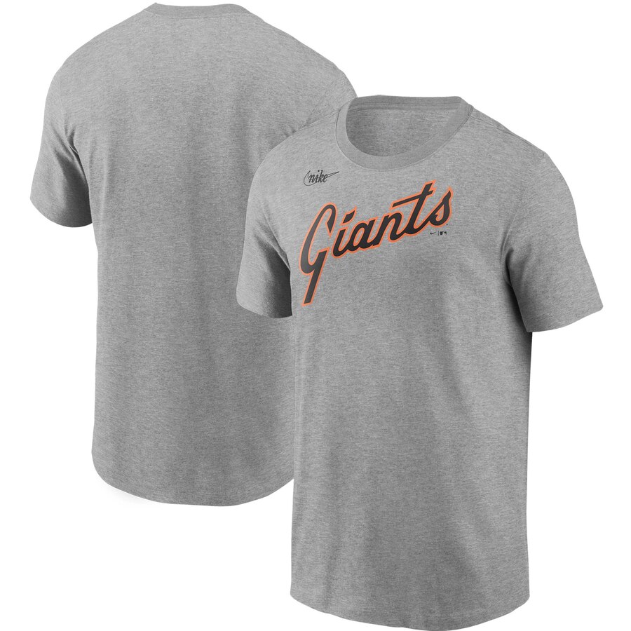 San Francisco Giants Nike Cooperstown Collection Wordmark T-Shirt Heathered Gray